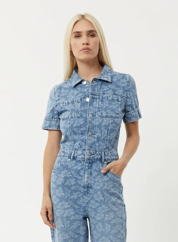 Afends gigi top denim jumpsuit