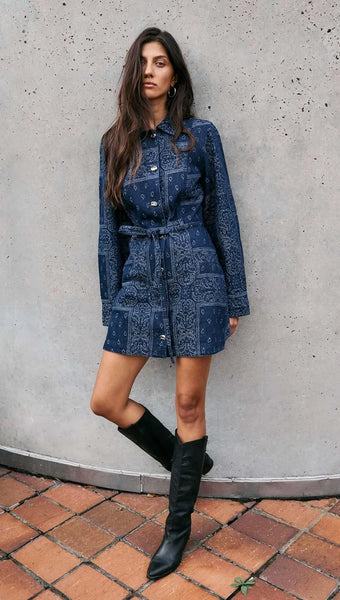 Delphi Jacquard Denim Dress