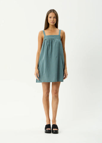 green emerald velvet dress Afends Base Seersucker Maxi Dress - Deep Green Check | Pavement