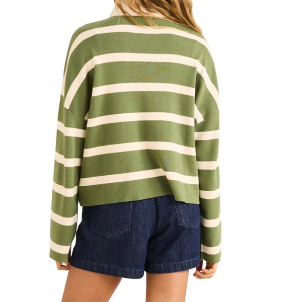 Rhythm Olive Rugby Polo Sweater