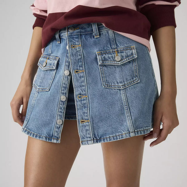 Button Front Skort