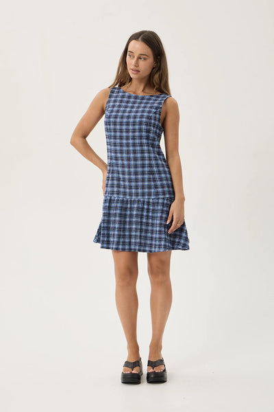 Mountains Hemp Seersucker Mini Dress