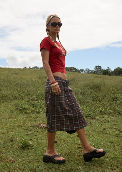 Reverie Seersucker Midi Skirt