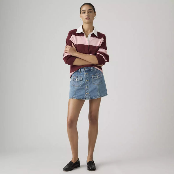 Button Front Skort