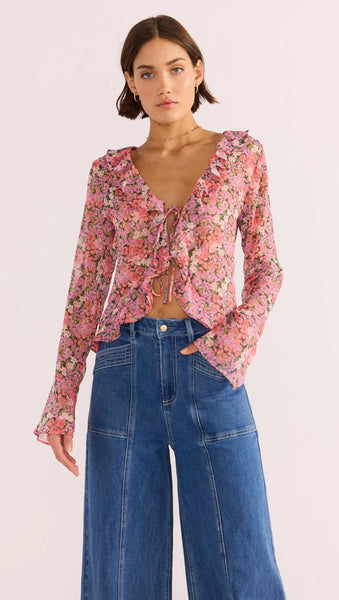 Amelia Sheer Ruffle Blouse