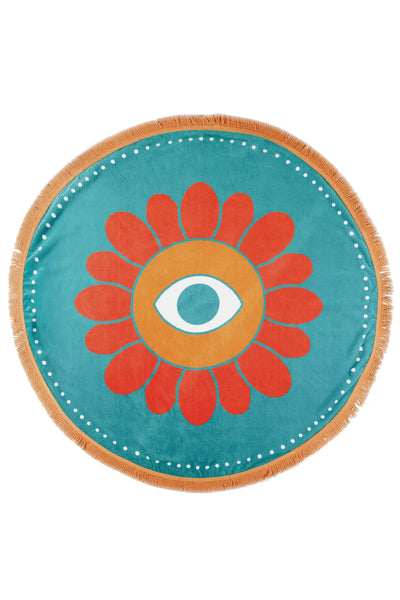 The Flower Power Round Towel