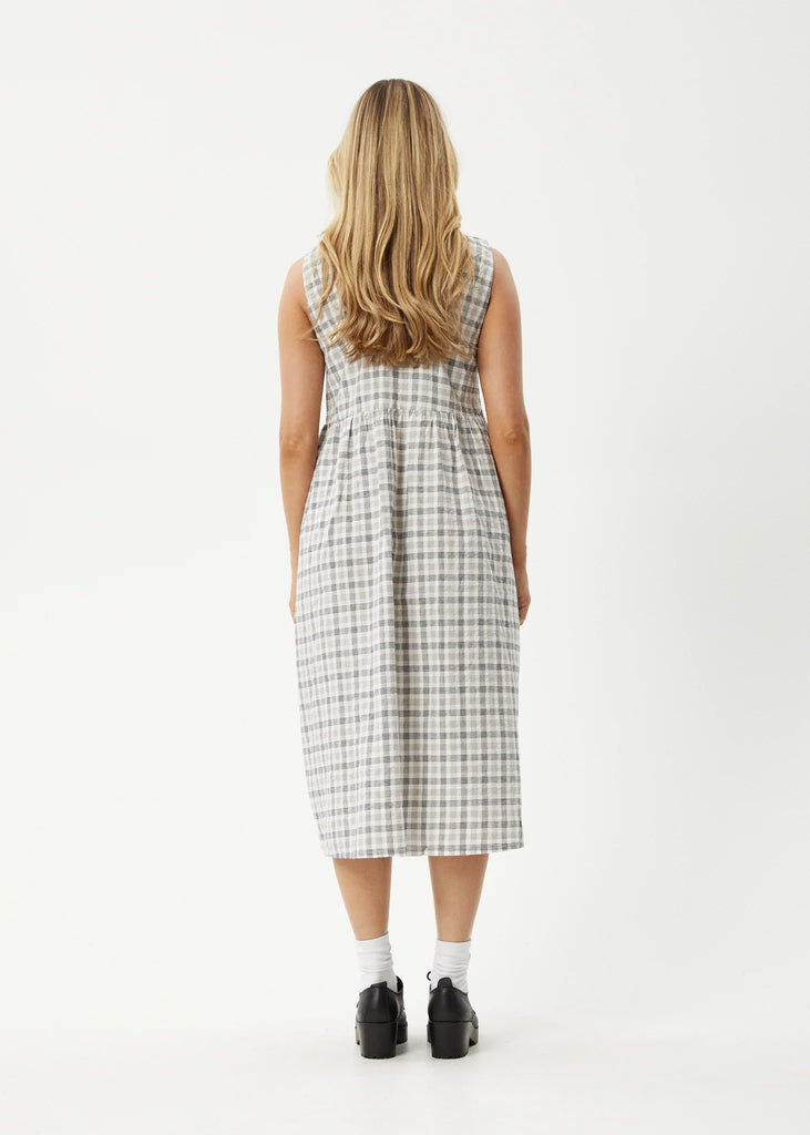 afends leo midi dress AFENDS Womens Leo - Seersucker Midi Dress