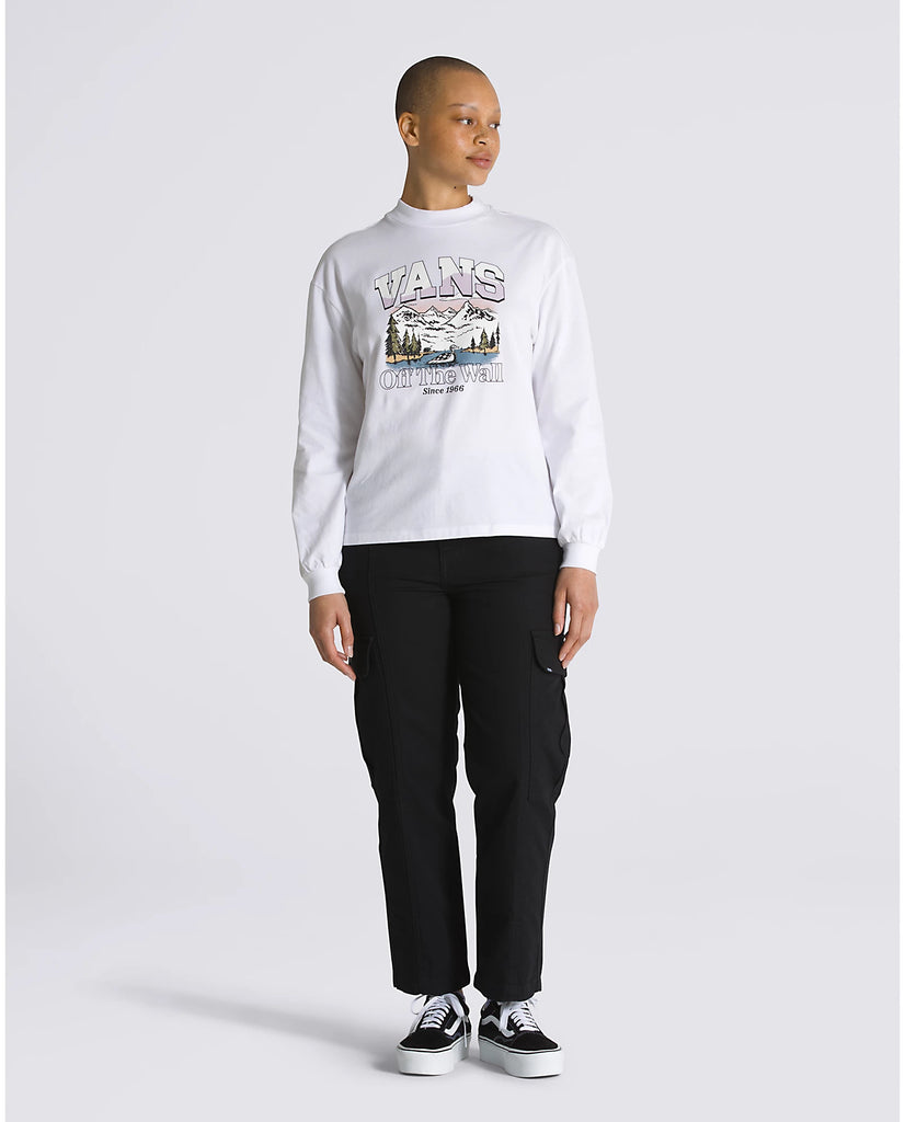 Vans Off The Wall Springs Long Sleeve Mock Neck T-Shirt Womens Small