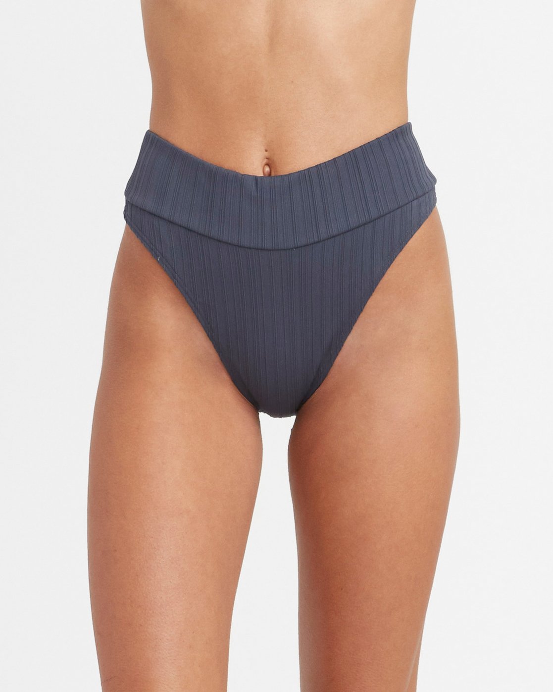 Linear Ribbed High Waist Skimpy Bikini Bottom